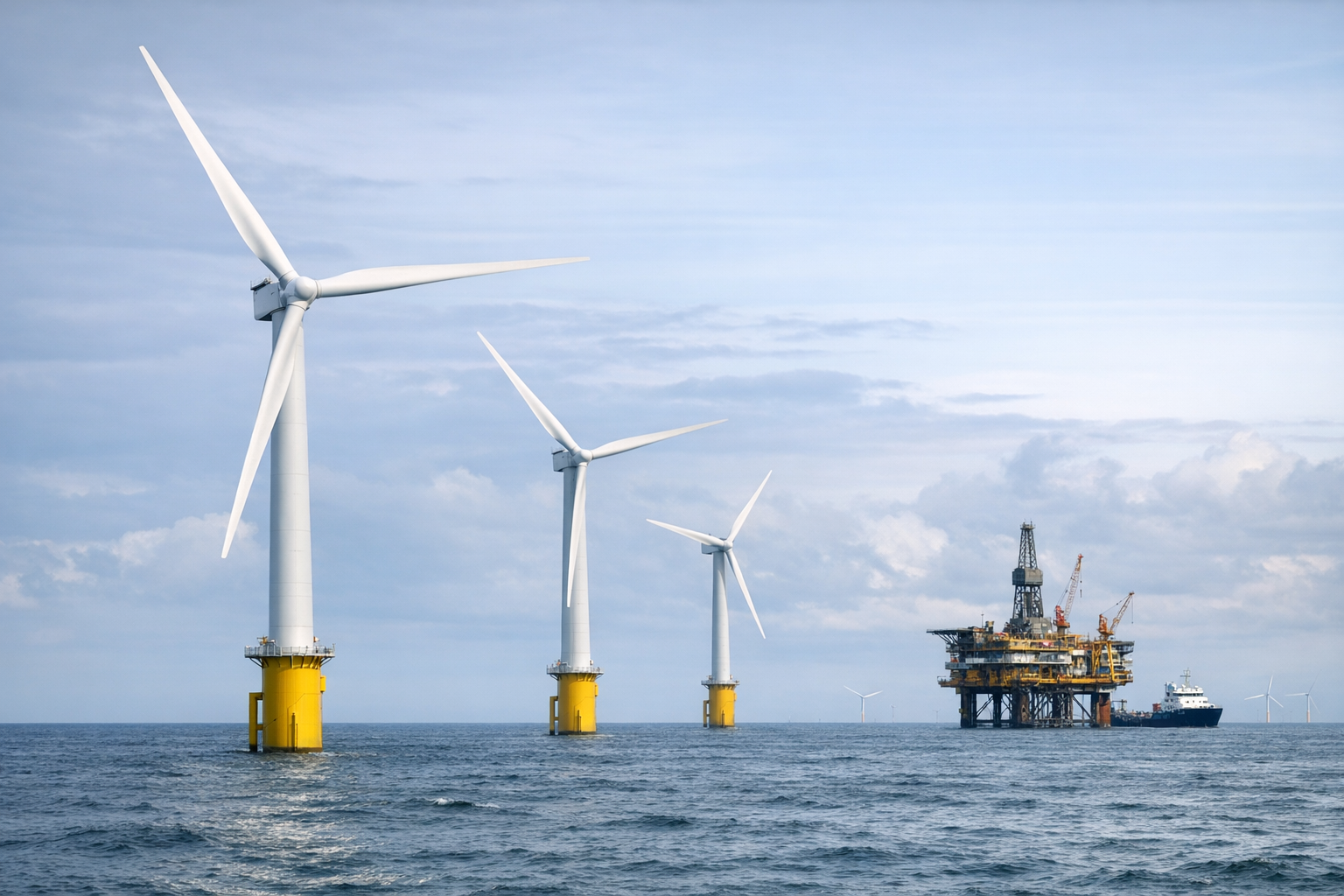 东海岸海上风电项目推进出现不确定性，产业链受到关注（示意图）